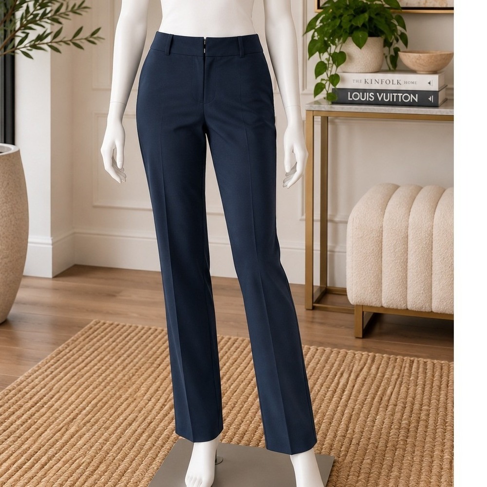 Michael Kors Navy Straight Leg Dress Pants Career Trousers Size 14
